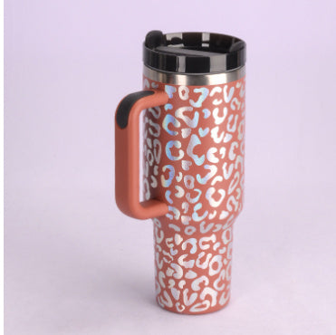 40 Oz Insulated Stainless Steel Tumbler with Handle & Straw